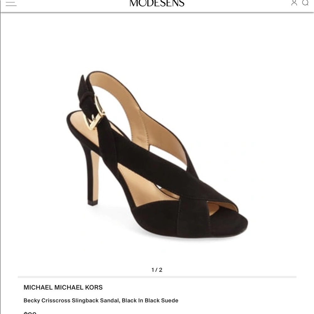 Michael Kors Becky Crisscross Slingback Sandal, Black In Black Suede